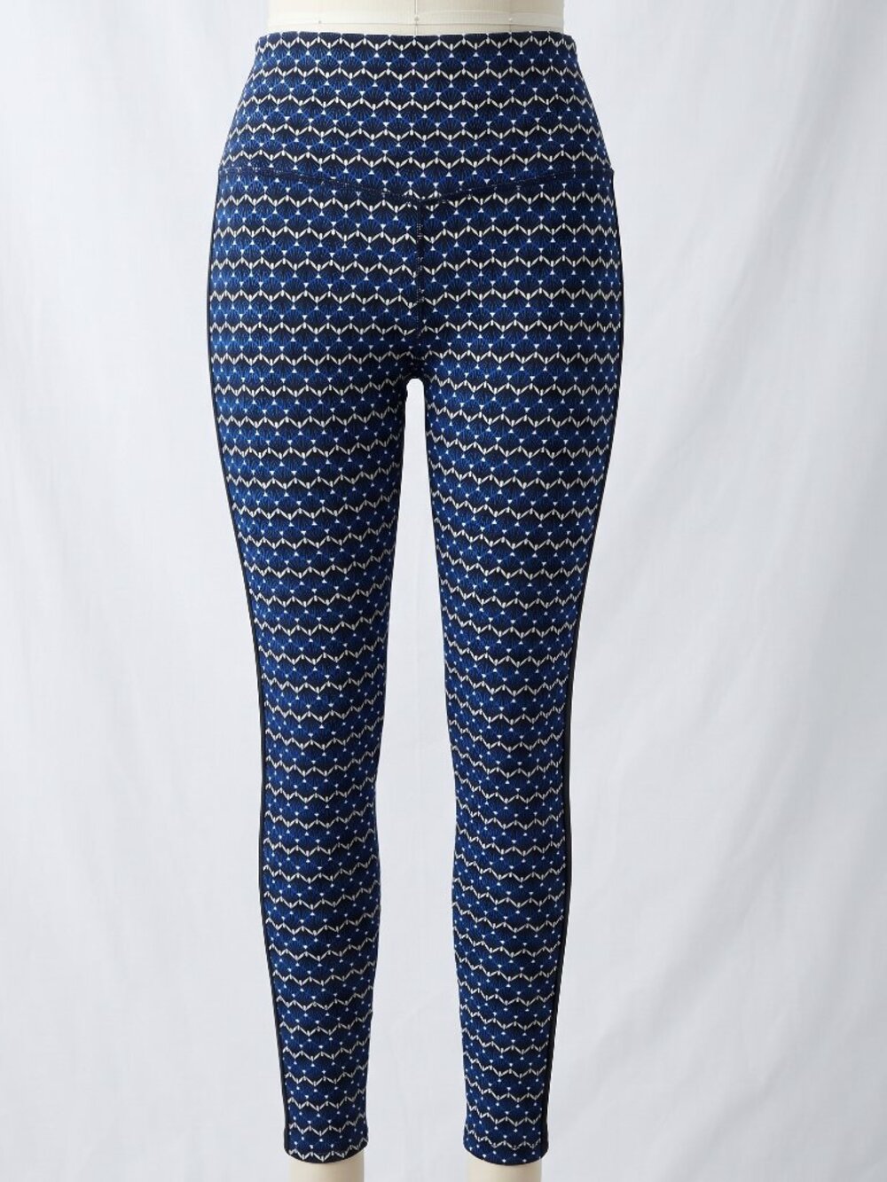 Splits59 Blue Geometric Fan Deco Print Athletic Leggings Size M